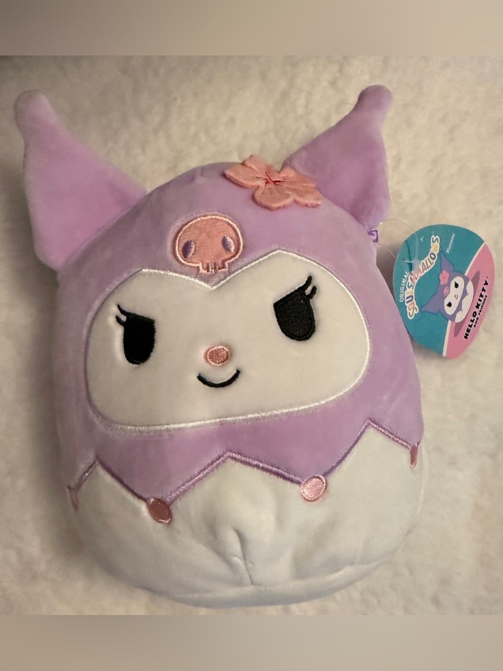 Sanrio Kuromi Lavender and White Plush with Pink Accents